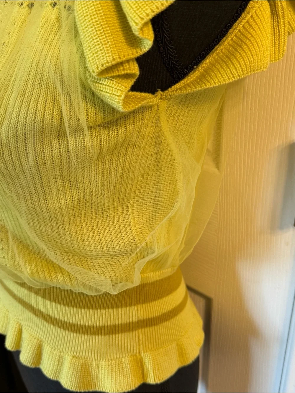 Snidel sweater top with tulle overlay - Picture 4 of 8